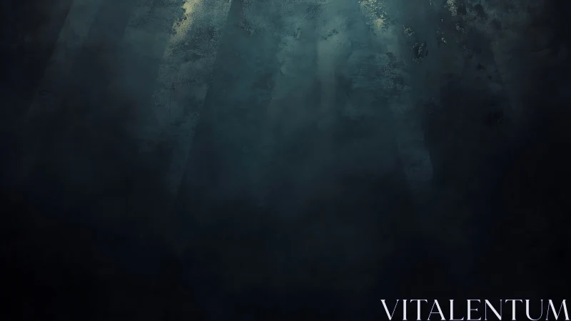 Submerged teal atmosphere with diffused volumetric light shafts