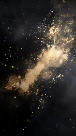 Golden dust drifting like a quiet constellation in space.