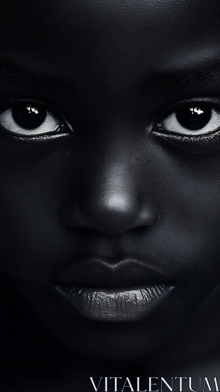 Striking eyes capturing light in dramatic portrait.