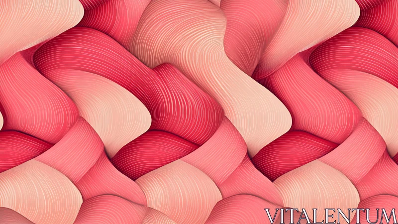 Soft woven waves of pink lines curl into a soothing rhythm