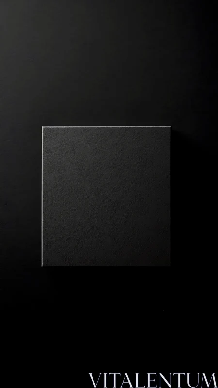 Quiet black square on velvet darkness invites curiosity.