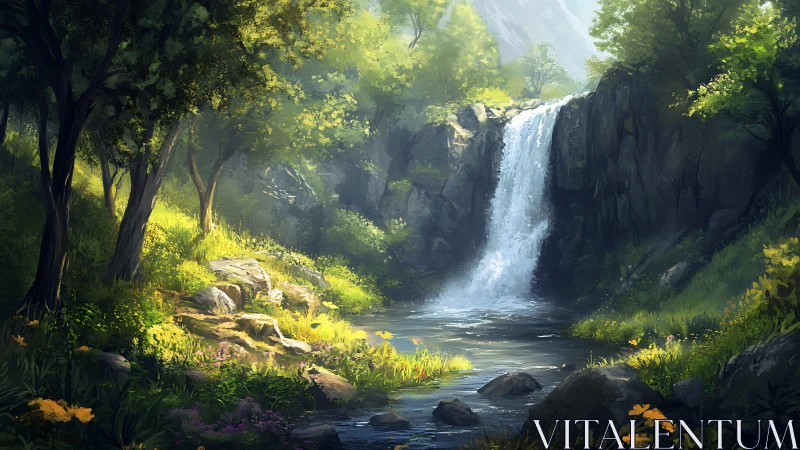 Serene Waterfall Canyon Where Nature's Beauty Flows