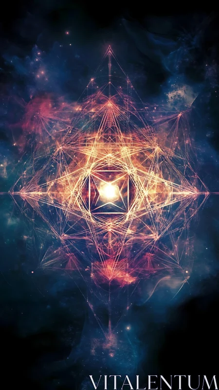 Radiant geometric energy lattice forms symmetrical nebular core