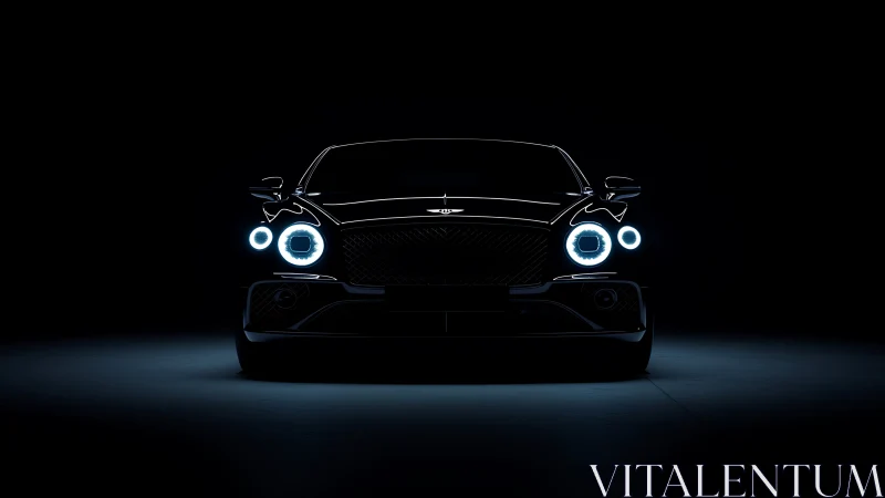 Midnight halo coupe prowling from the velvet dark.