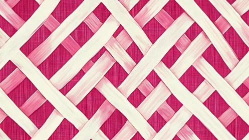 Strawberry lattice illusion weaves creamy stripes and rhythm.