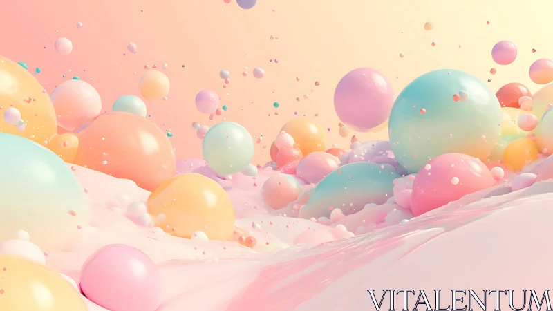 Soft pastel bubbles drifting through a playful dreamscape.