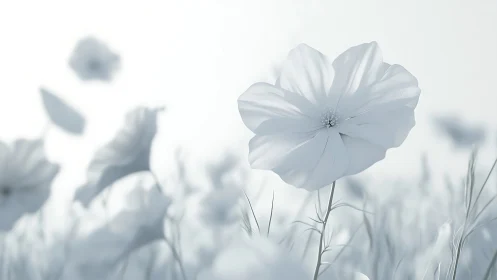Shallow Depth Field Botanical Study with Selective Focus on Solitary Bloom