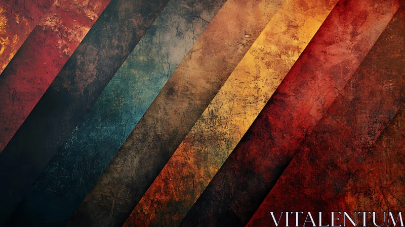 Grunge Abstract Diagonal Stripes in Warm Red and Yellow Tones.