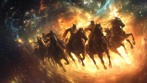 Apocalyptic horsemen charge through nebular plasma and stellar dust