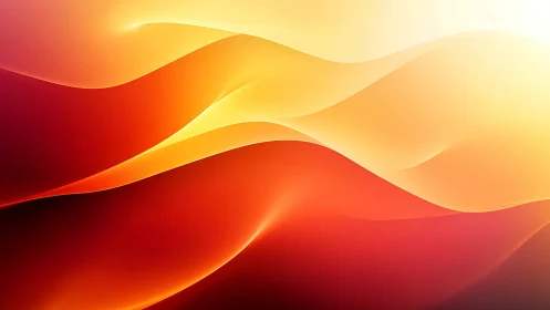 Layered gradient waves in red, orange and yellow tones.