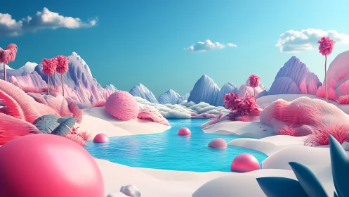 Dreamy pink and blue valley invites a gentle escape by water