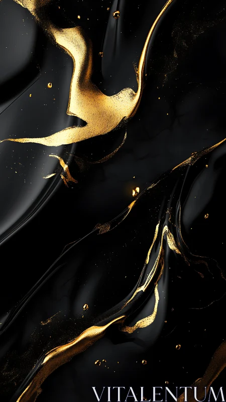 Molten gold rivers streaming across midnight obsidian.