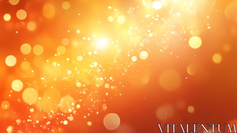 Glowing Orange Abstract Bokeh Background with Light Flares.