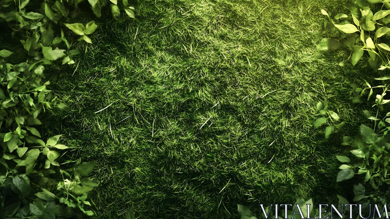 Verdant Lawn Composition with Botanical Border Elements.