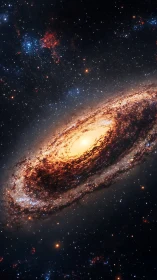 Spiral galaxy with dense core and extended star field.