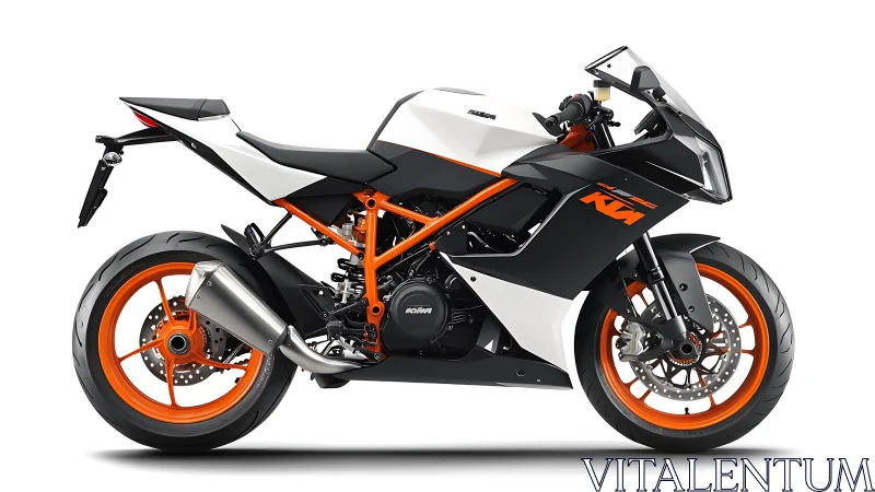 Sport motorcycle profile shows KTM racing livery and frame