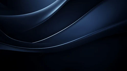 Elegant Dark Blue Abstract Waves in Modern Minimalist Style.