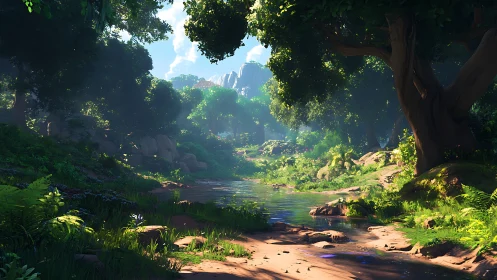 Hidden Canyon Sanctuary Where Light Dances Through Green.