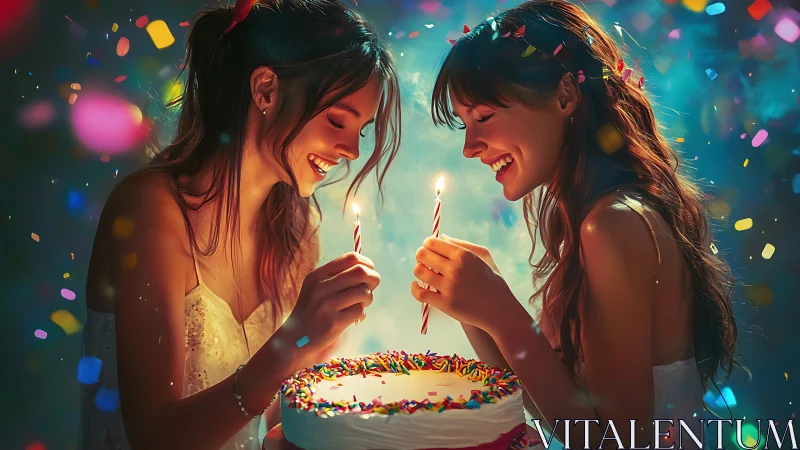 Dual Wishes Ignite Against Kaleidoscopic Dream