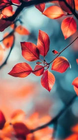 Autumn foliage captured with shallow depth of field rendering