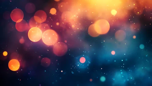 Digital bokeh field shows defocused lights and color gradients