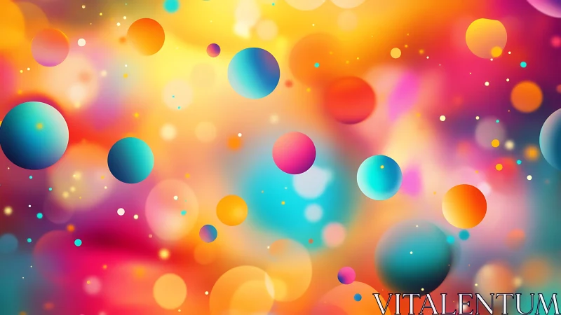 Vibrant gradient spheres drift across luminous abstract field