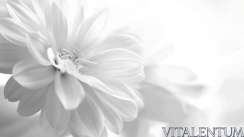 Monochromatic dahlia portrait with soft focus depth of field technique.