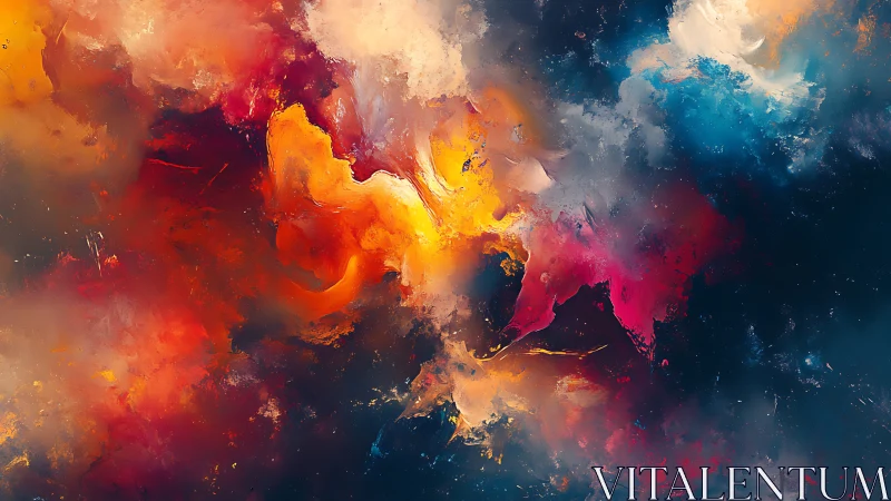 Nebular firestorm swirling through deep indigo voids.