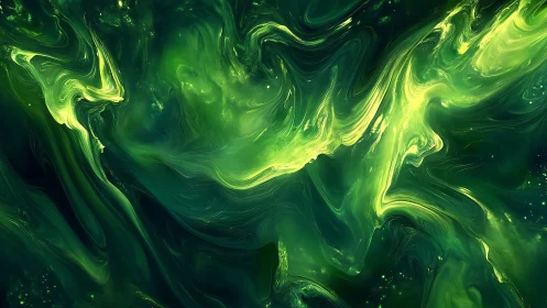 Electric emerald nebula swirls quietly across deep space