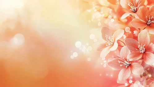 Floral arrangement with soft focus bokeh background in warm tones.