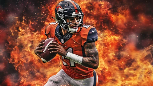 Digital rendering depicts football player in motion pose