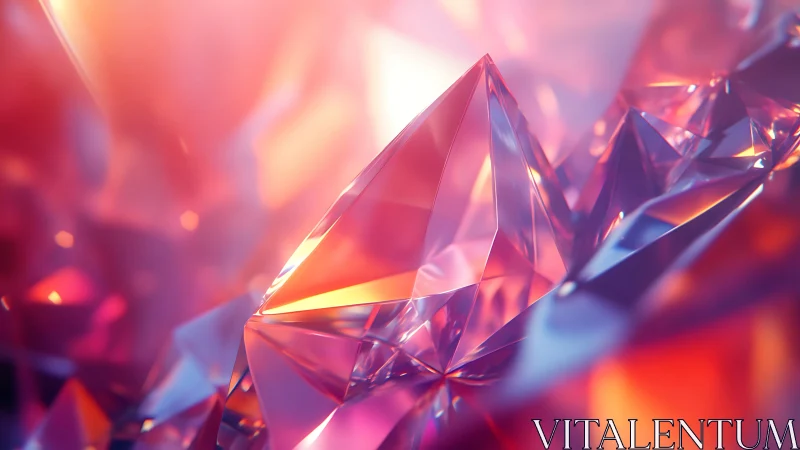 Prismatic crystal shards glow in saturated neon light.