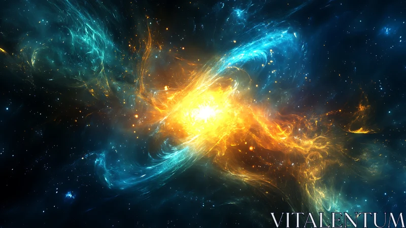 Stellar nebula interaction with contrasting plasma streams.