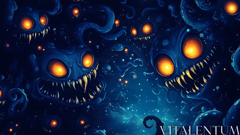 Luminescent deep-sea entities display multiple orange eye clusters