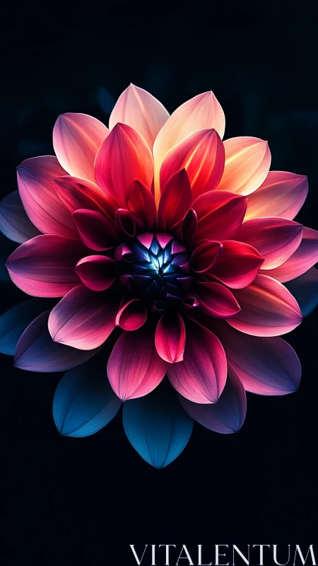 Neon Bloom Radiates Against Cosmic Darkness