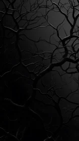 Twisted dark branches in moody minimalist composition.