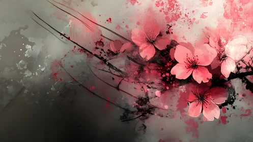 Algorithmic Cherry Blossom Dispersal with Particle Dynamics.
