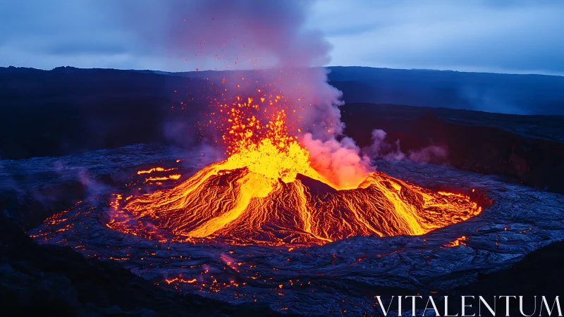 Active Lava Fountain Eruption with Convective Thermal Dynamics.