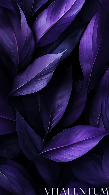 Luminous violet foliage glows against a deep shadowed backdrop.