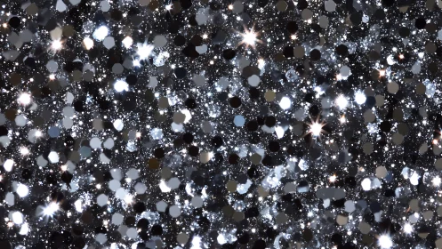 Silver bokeh glitter texture captures dense specular highlights