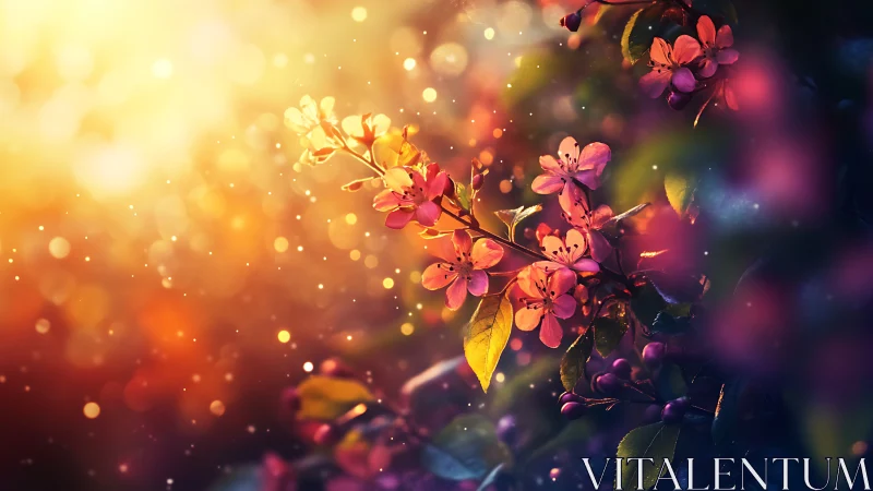 Luminescent Bloom: Where Twilight Kisses Petals.