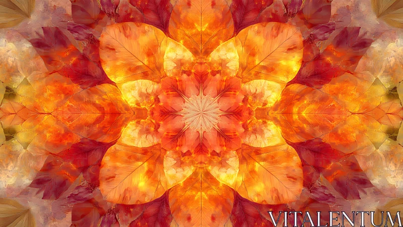 Symmetrical digital pattern of layered translucent leaves.