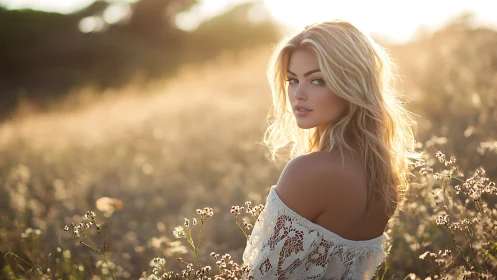 Sunlit meadow muse turning dusk into soft golden hush.