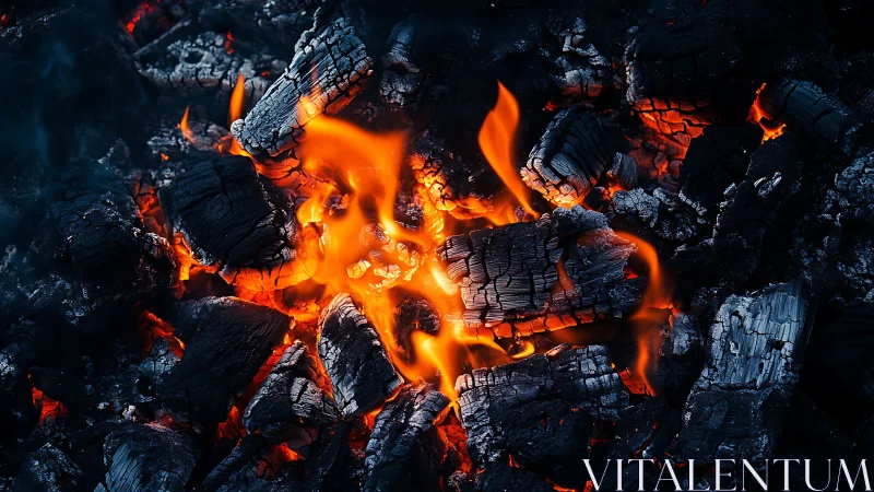 Dancing Flames: Nature's Fiery Heart Comes Alive.