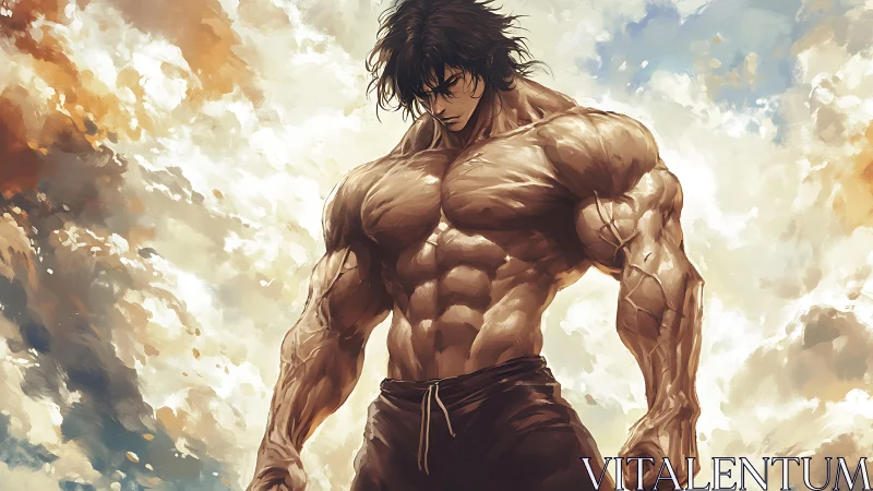 Storm-Forged Titan Gazes Down from a Painted Sky.