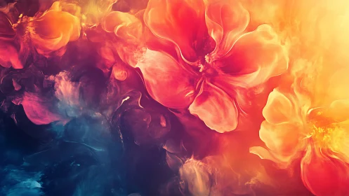 Fluid Color Dynamics: Abstract Gradient Study with Organic Motion Forms.