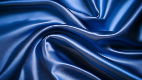 Luxurious Blue Silk Fabric Flowing With Elegant Grace