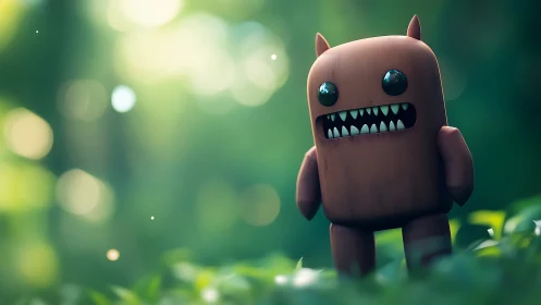 Wooden forest monster with a secretly gentle grin.