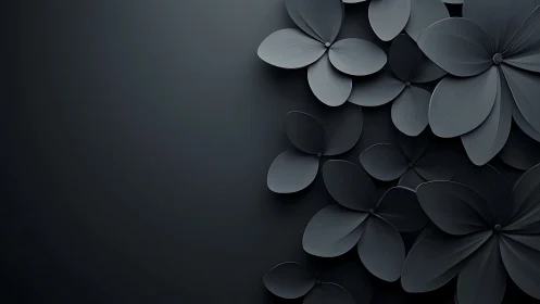 Sculptural Petals Cascade Through Monochromatic Elegance