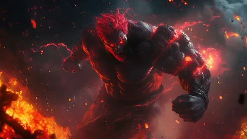 Infernal titan charges through molten battlefield storm